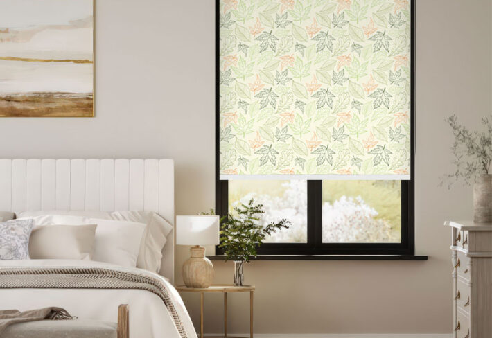Modern Textured Green Panel Outside Roller Blind