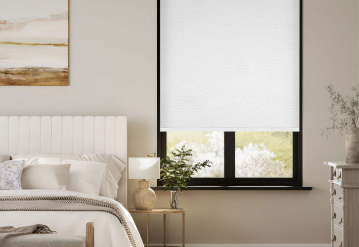 Subtle Texture White Privacy Outside Roller Blind