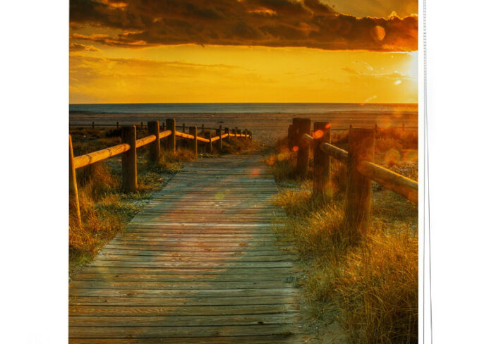 Rustic Boardwalk Sunset Roller Blind