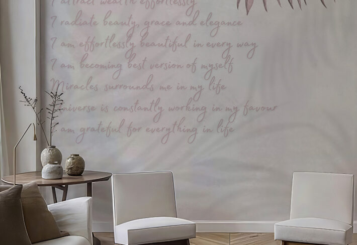 Inspira, Soft Tropical Daily Affirmation Wallpaper Mural