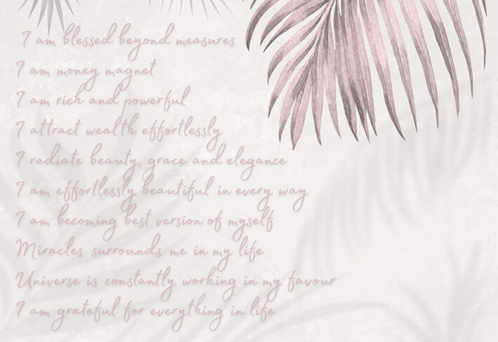Inspira, Soft Tropical Daily Affirmation Wallpaper Mural