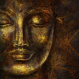 Dhyanam, Serene Abstract Art Buddha Wallpaper Mural