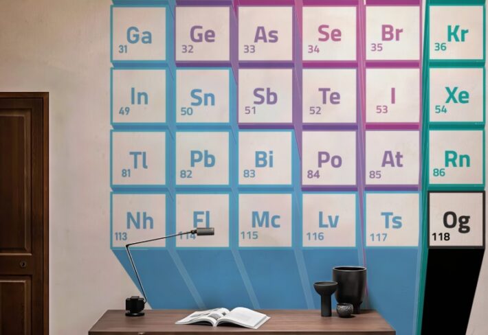 P-Block Elements Periodic Table Wallpaper Mural