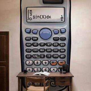 Scientific Calculator Educational Wallpaper Mural