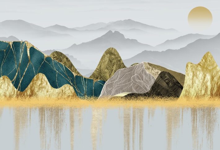Kintsura, Japanese Kintsugi-Inspired Landscape Mural