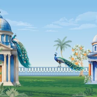 Mayurika, Regal Garden Peacock Wallpaper Mural