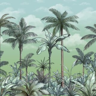 Sundara, Serene Botanical Landscape Wallpaper Mural