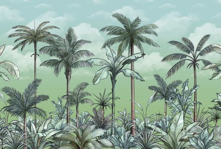 Sundara, Serene Botanical Landscape Wallpaper Mural