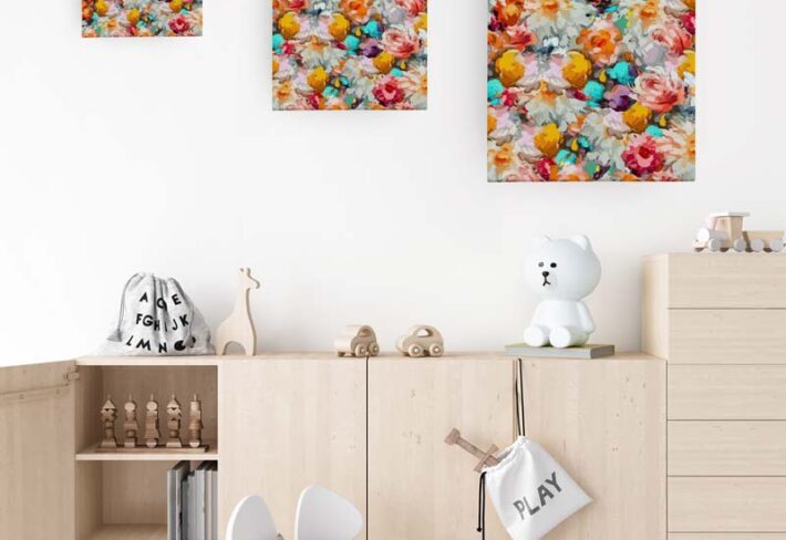 Floré, Artistic Floral Bloom Canvas Wall Art Sizes