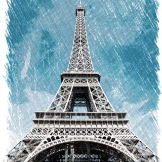 Parisia, Artistic Eiffel Tower Sketch Mural