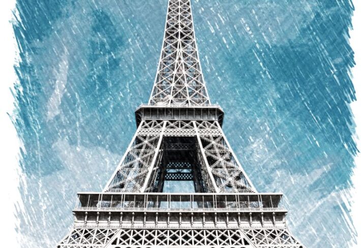 Parisia, Artistic Eiffel Tower Sketch Mural