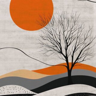 Soluna, Minimal Horizon with Sun and Silence Mural