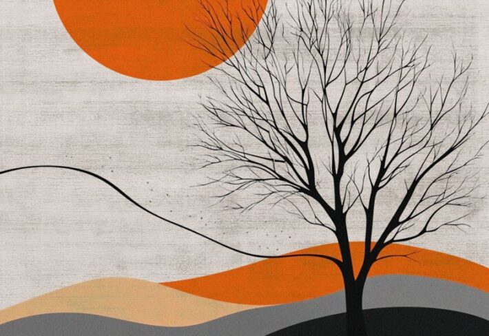 Soluna, Minimal Horizon with Sun and Silence Mural