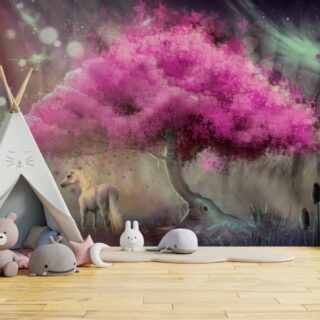 Aurahoof, Magical Mare Under Moonlit Bloom Wallpaper Mural