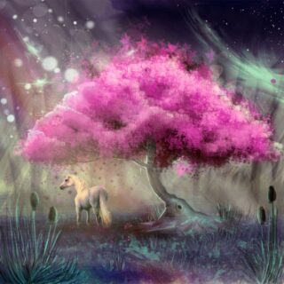 Aurahoof, Magical Mare Under Moonlit Bloom Wallpaper Mural