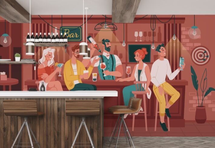 Cheers, Celebrating Friendship and Flavor Mural