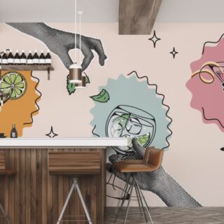 Frolic, Bubbly Spirits in Playful Hands Mural