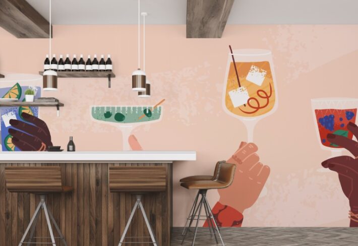 Mixology, Cheers in Every Colorful Glass Mural