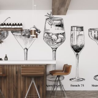 Shake, Artful Cocktails in Classic Lines Mural
