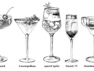 Shake, Artful Cocktails in Classic Lines Mural