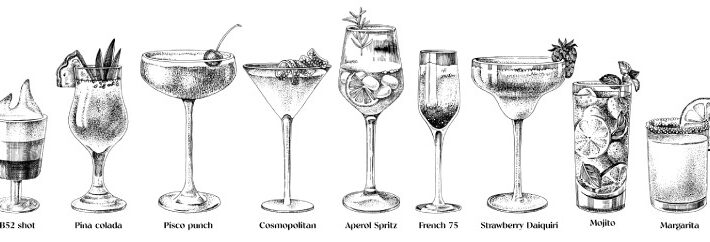 Shake, Artful Cocktails in Classic Lines Mural