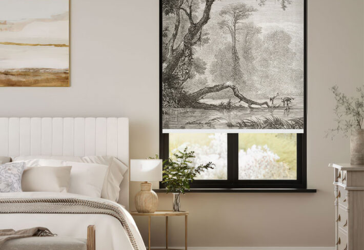 Tranquil Forest Sketch Outside Roller Blind