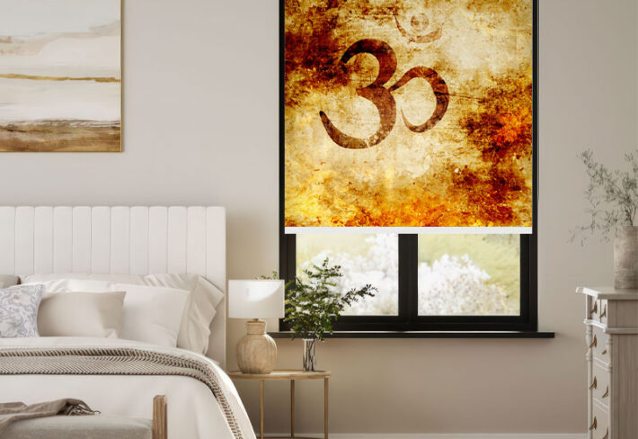 Textured Om Meditation Outside Roller Blind