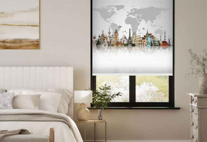 Iconic Cityscape Journey Outside Roller Blind