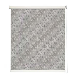 Regal Grey Scroll Design Roller Blind