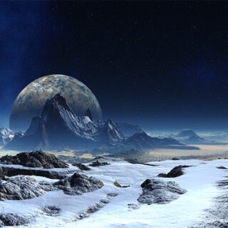 Futuristic Planet View Window Roller Blind