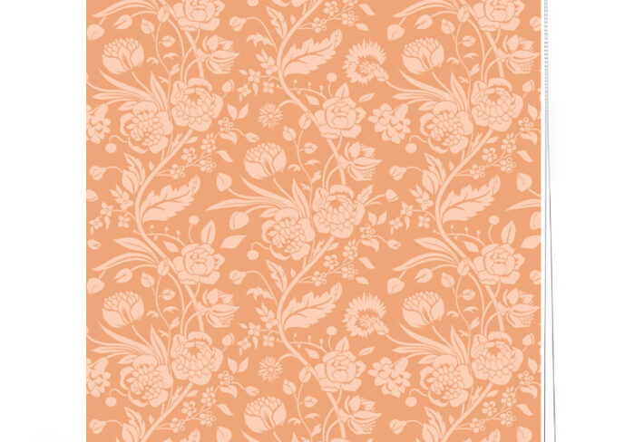 Orange and Peach Floral Pattern Roller Blind