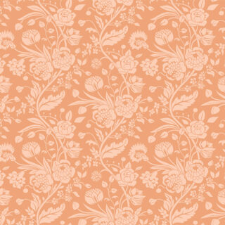 Orange and Peach Floral Pattern Roller Blind