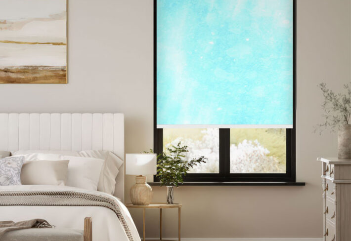 Minimalist Blue Gradient Outside Roller Blind