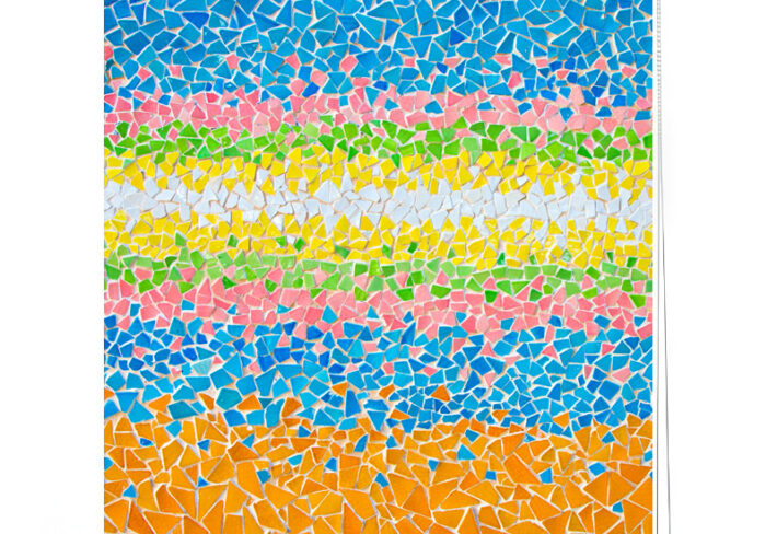 Broken Tile Art Multi-Color Pattern Roller Blind