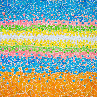 Broken Tile Art Multi-Color Pattern Roller Blind