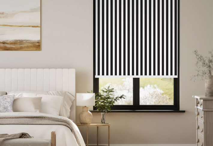 Classic Pinstripe Modern Window Outside Roller Blind