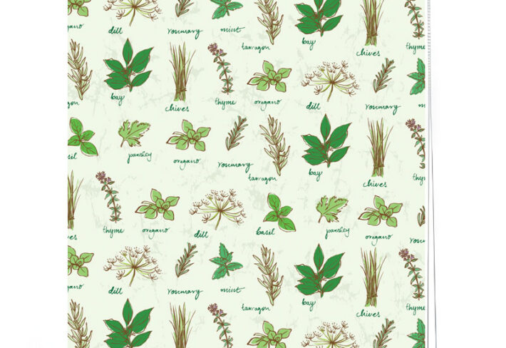 Rustic Kitchen Herbs Design Roller Blind