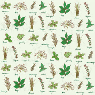 Rustic Kitchen Herbs Design Roller Blind