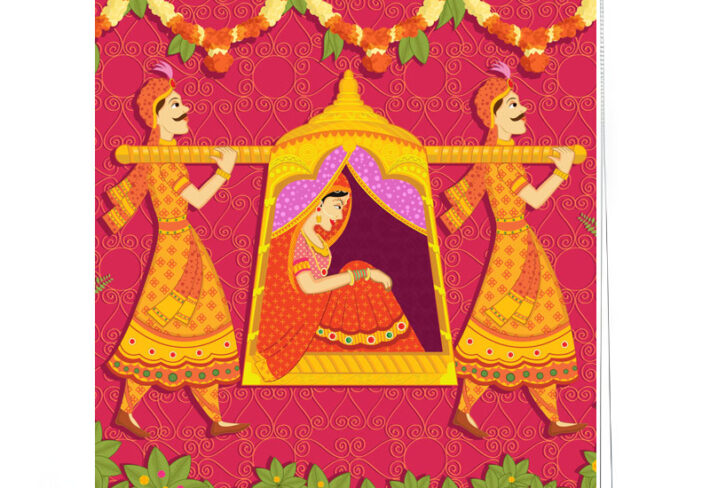 Folk Art Indian Wedding Decor Roller Blind