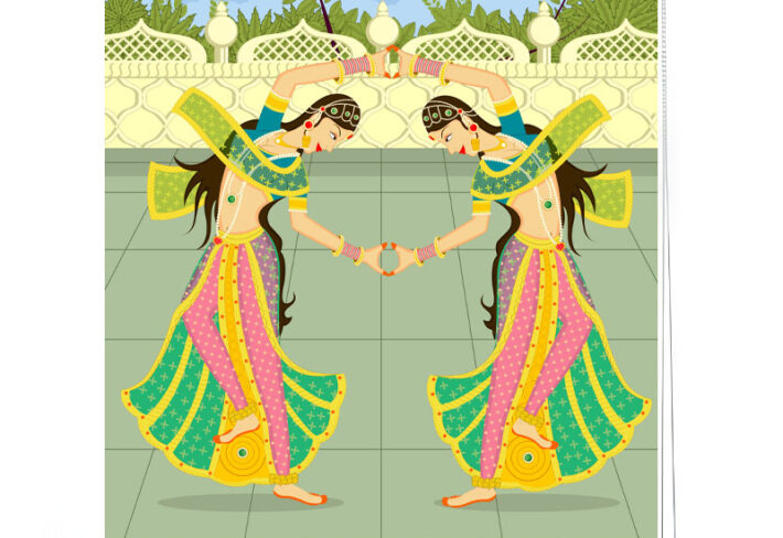 Traditional Indian Dancers Window Roller Blind