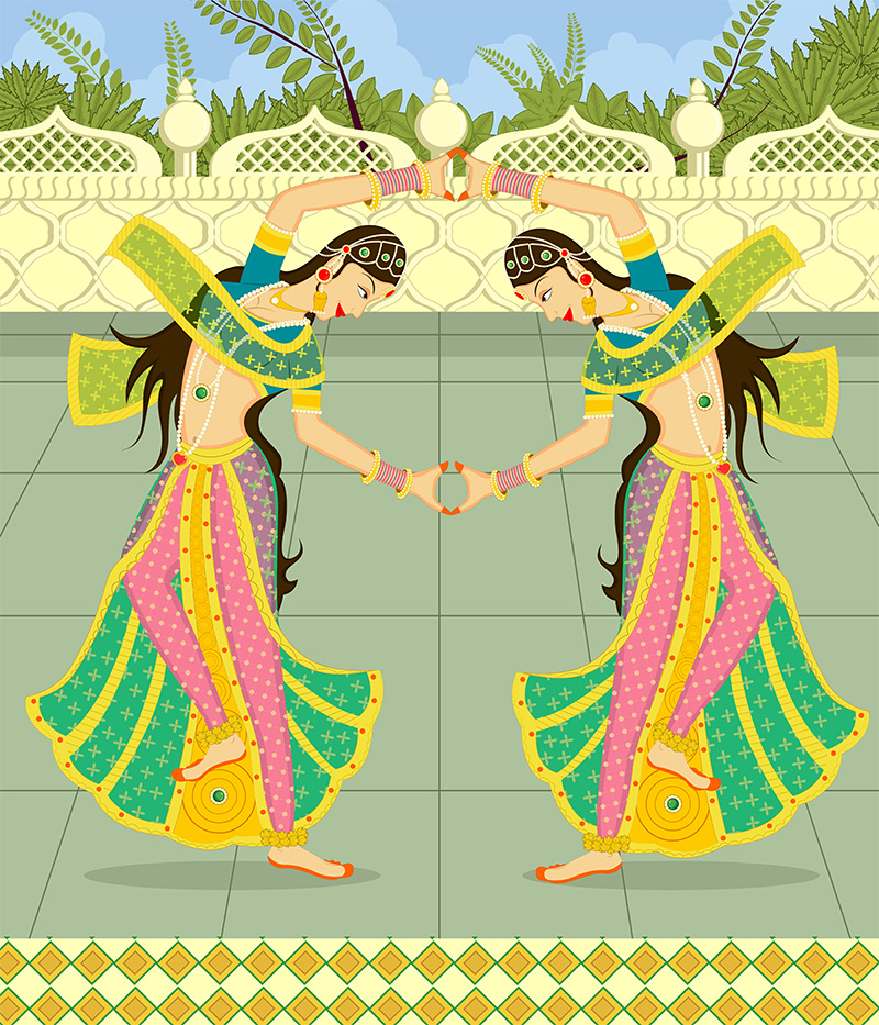 Traditional Indian Dancers Window Roller Blind