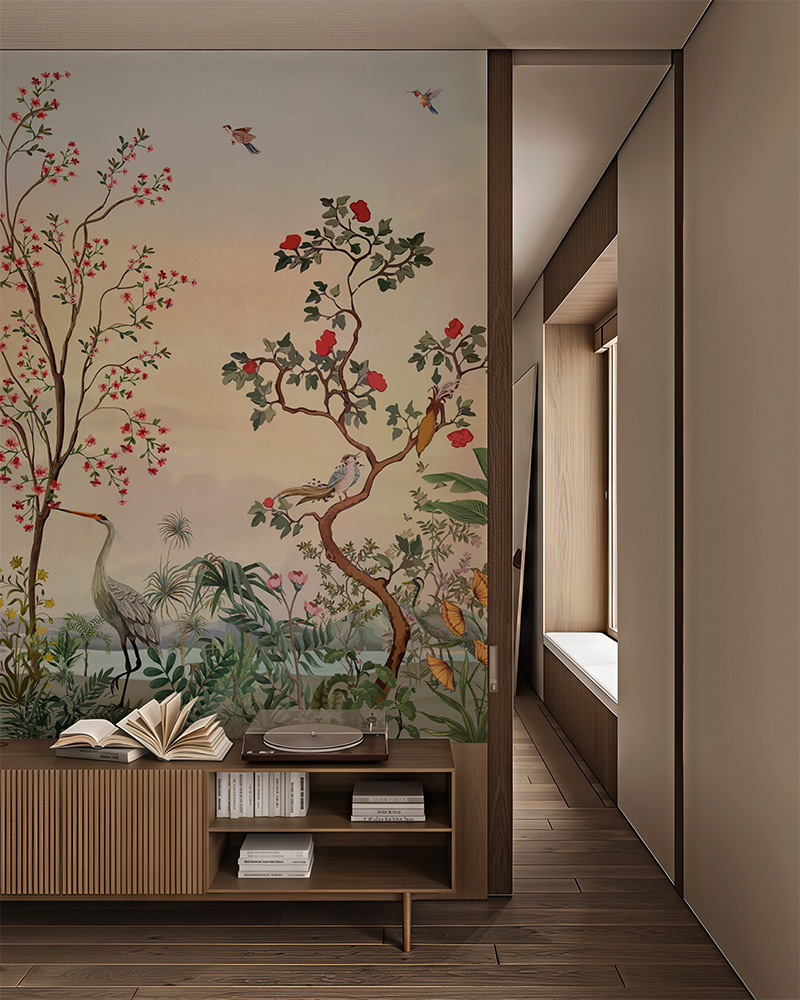 Auralia, Chinoiserie Whispers of Paradise Mural