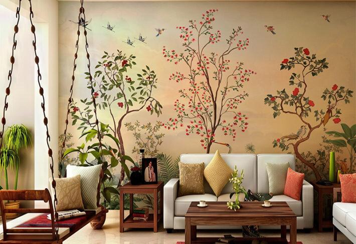 Auralia, Chinoiserie Whispers of Paradise Mural