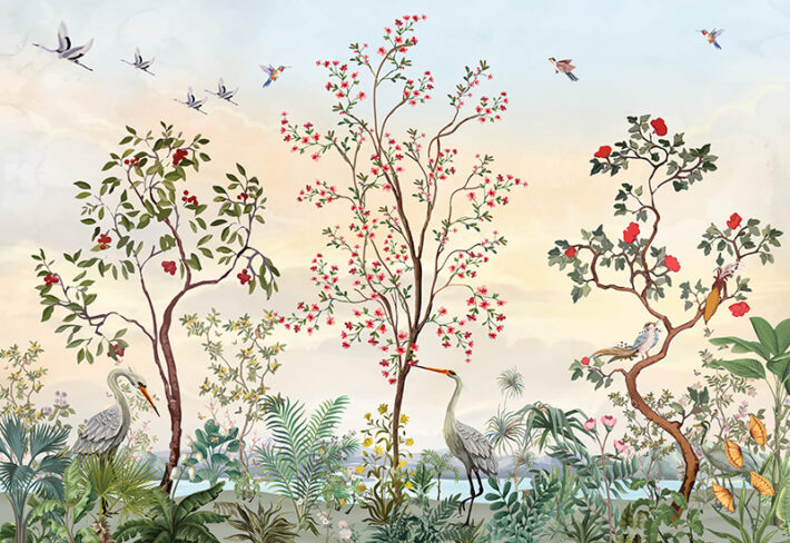 Auralia, Chinoiserie Whispers of Paradise Mural
