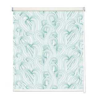 Aqua Blue Flowing Lines Roller Blind
