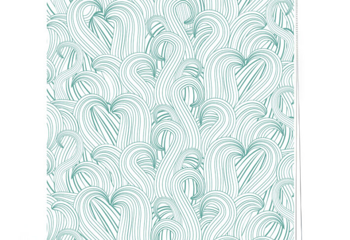 Aqua Blue Flowing Lines Roller Blind