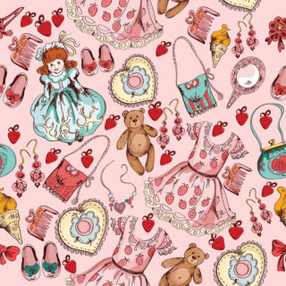 Charming Doll and Accessories Roller Blind