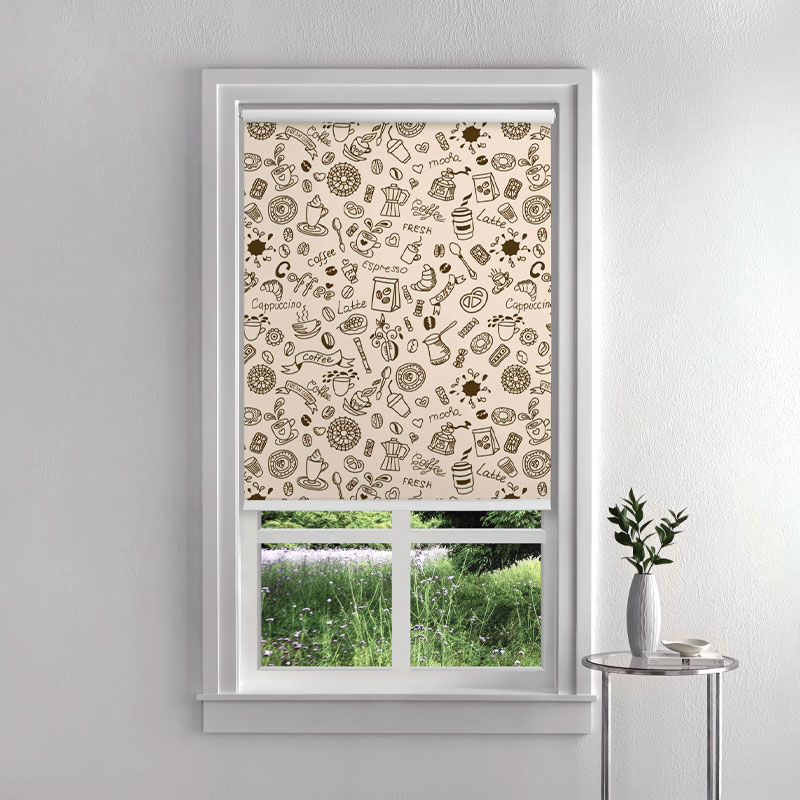 Kitchen Coffee Pattern Inside Roller Blind