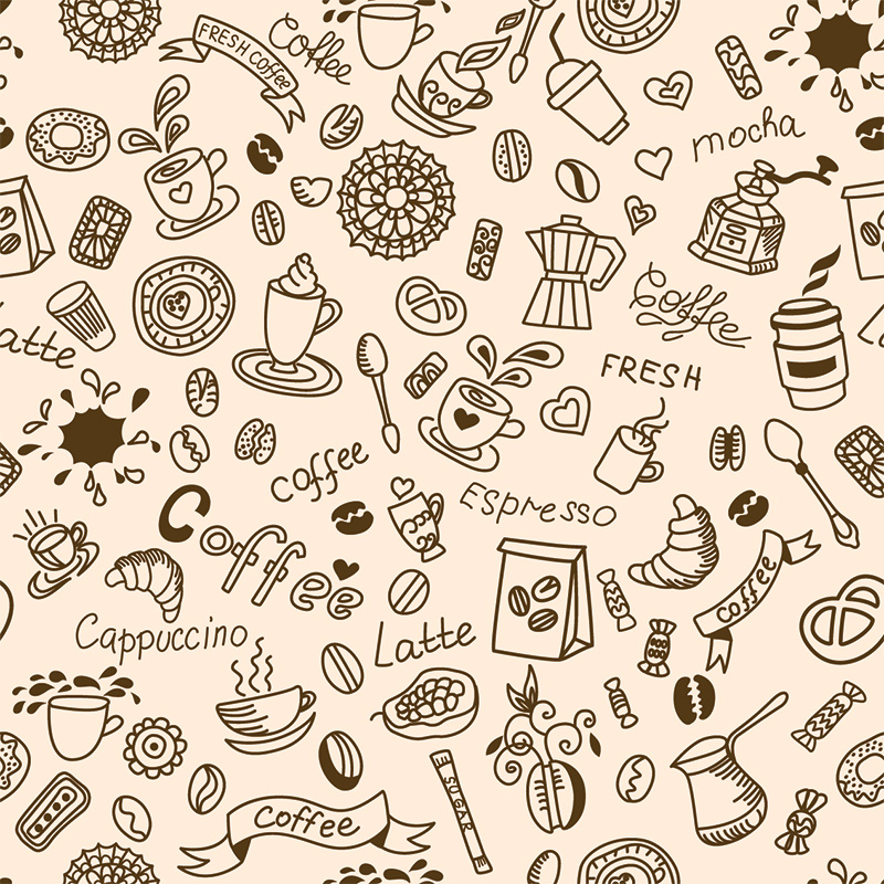 Kitchen Coffee Pattern Roller Blind