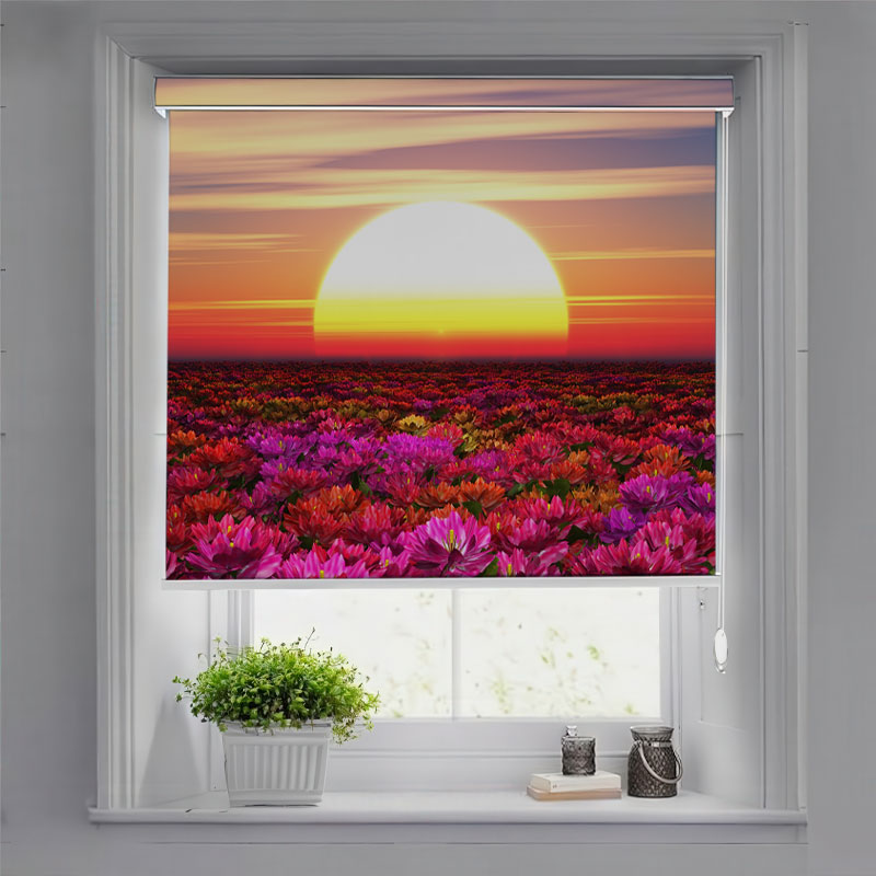 Vibrant Floral Meadow Window Pelmet Roller Blind